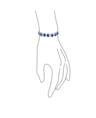 Crown Halo Large Clear Oval CZ Fashion Tennis Statement Bracelet Prom Cubic Zirconia Brass