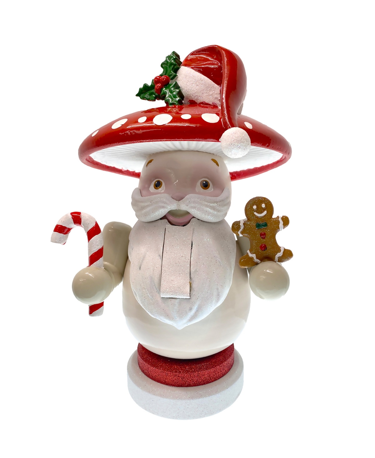 Kurt Adler 12-inch Merry Little Mushroom Nutcracker In White