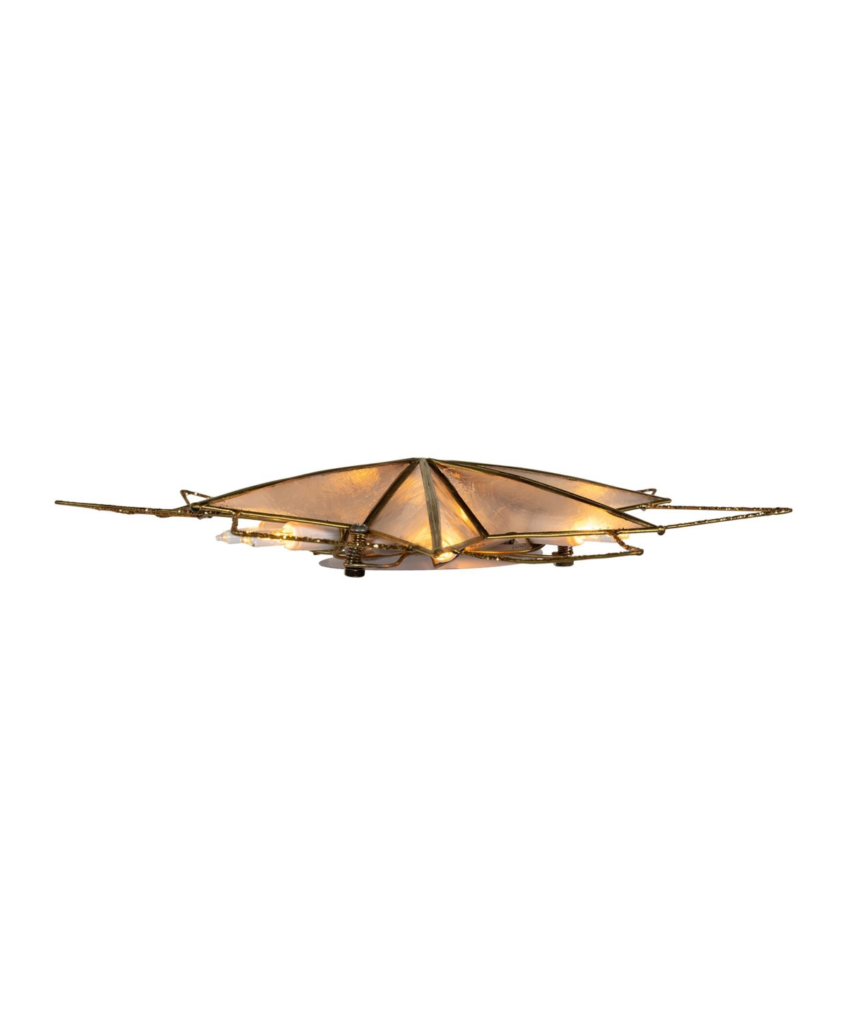 Kurt Adler 9.45-Inch Ul 10-Light 7-PointGlittered Capiz Star Tree Topper - Gold