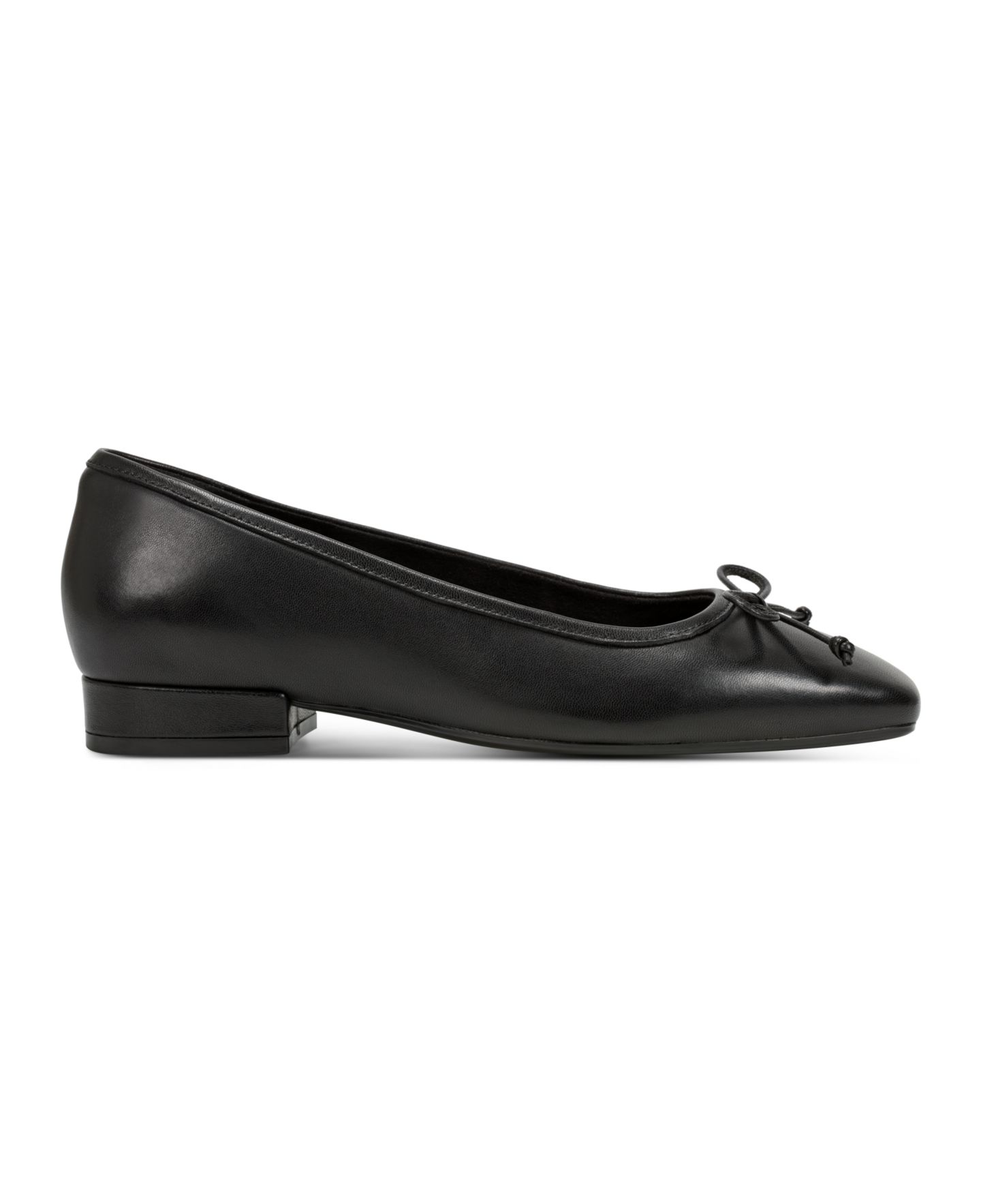 Женские балетки Rockport Sadie Square Toe Slip-On Ballet Dress Flats, цвет: Чёрный кожаный — фото 2