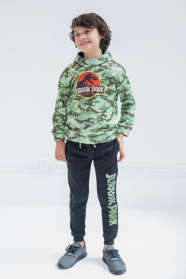 Boys Jurassic World Jurassic World Dinosaur T-Rex Fleece Pullover Hoodie and Pants Outfit Set