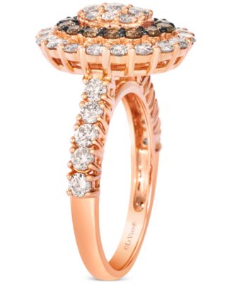 Chocolate Diamond & Nude Diamond Halo Cluster Ring (2 ct. t.w.) in 14k Rose Gold