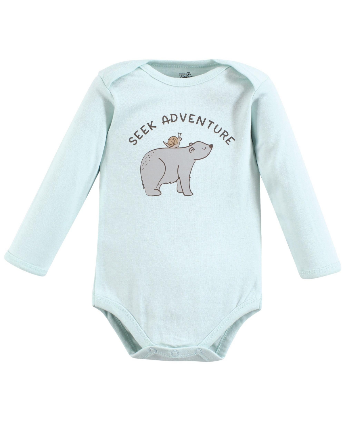 Touched by Nature Baby Boys Organic Cotton Long-Sleeve Bodysuits, Months - Dreamy woodland