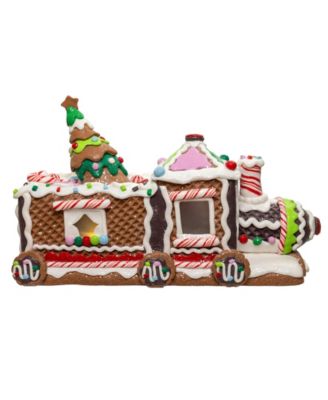 7-Inch LED Gingerbread Train with Tree Table Piece