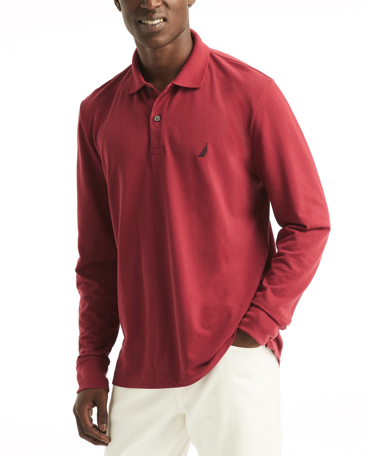 Men's Long Sleeve Deck Polo Shirt - Goldstar