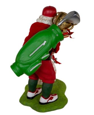 11-Inch Fabrich&eacute; Golfer Santa with Oversized Golf Ball