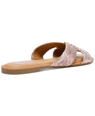 Women's Geeya Raffia Criss Cross Strap Slide Sandals