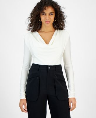 売れ筋商品|||バースリー カットソー トップス レディース Women's Short-Sleeve Cowlneck Bodysuit, Created for Macy's Orchid Pink Bar III Women's Cowlneck Bodysuit, Created for Macy's - Macy's