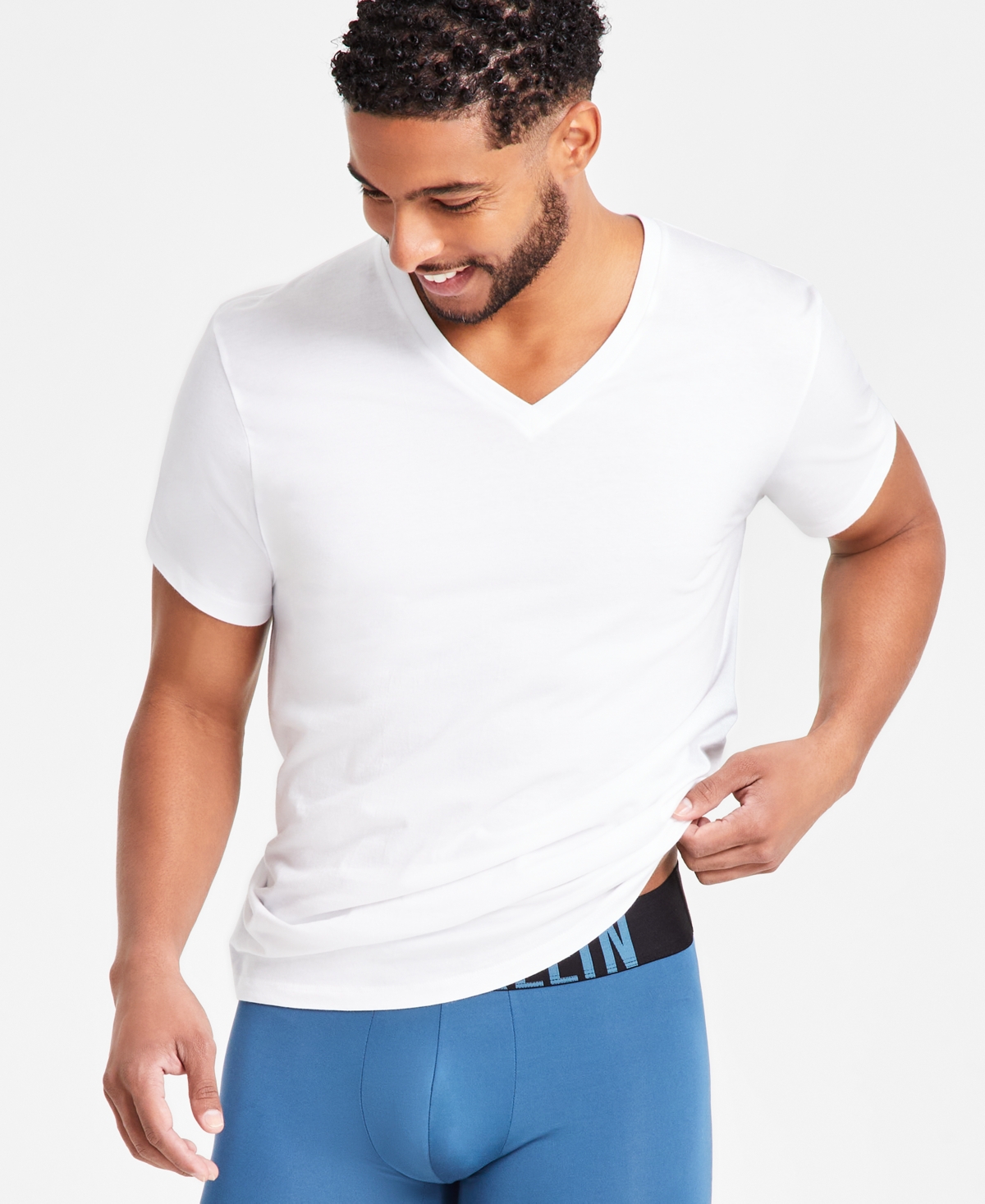 Calvin Klein Men's 3-Pack Cotton Classics Short-Sleeve V-Neck Undershirts