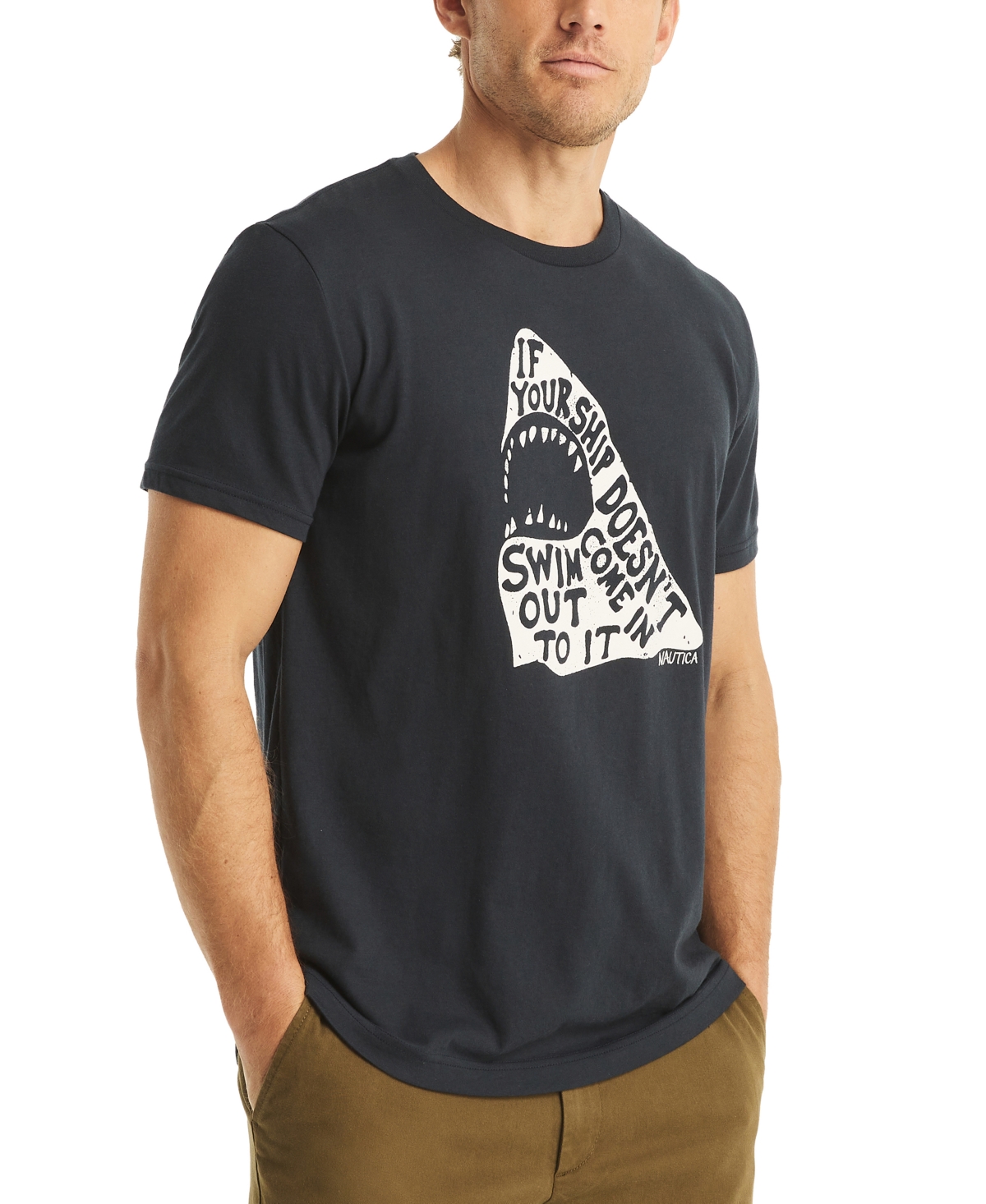 NAUTICA MEN'S WHIMSICAL SHARK GRAPHIC T-SHIRT 