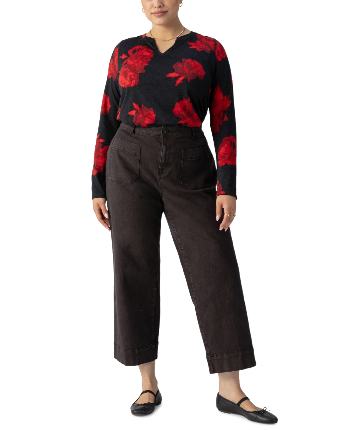 Sanctuary Women's Printed Long-Sleeve T-Shirt
