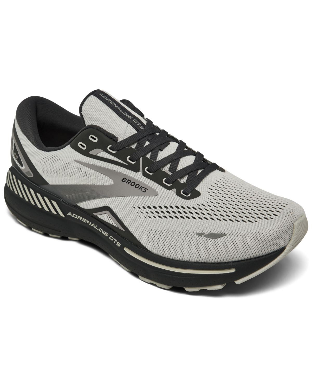 Brooks Men's Adrenaline Gts 23 Wide-Width Running Sneakers from Finish Line - Ebony, Alloy