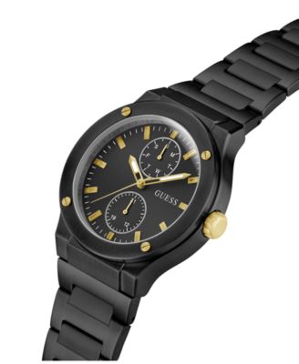 Men's Multi-Function Black Stainless Steel Watch 45mm