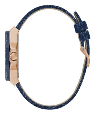 GUESS Women's Multi-Function Blue Denim Watch 36mm - Macy's