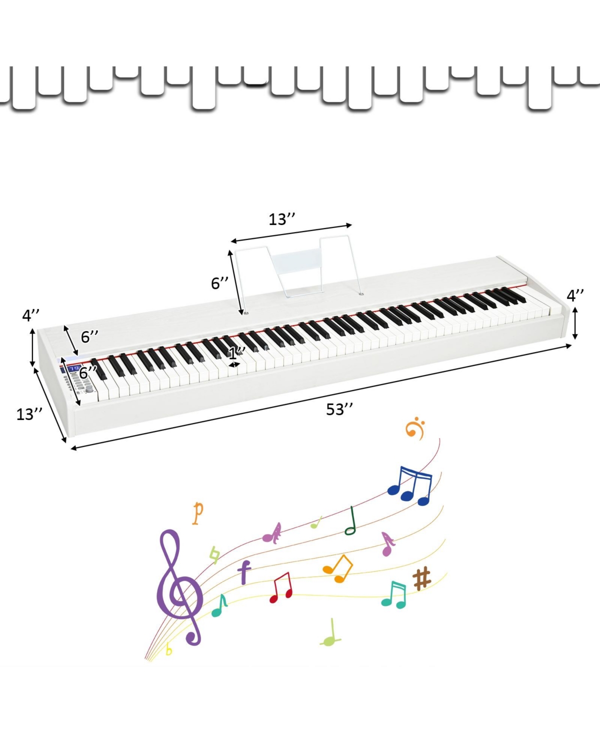 Skonyon 88-Key Full Size Digital Piano Weighted Keyboard with Sustain Pedal