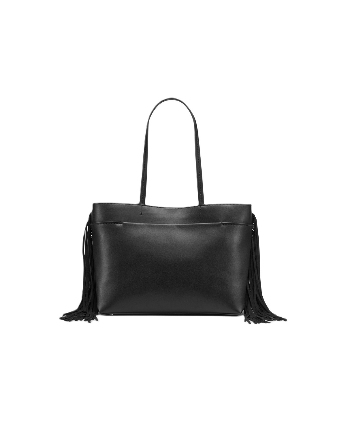 Calvin Klein Soma Triple Compartment Fringe Tote In Black,silver