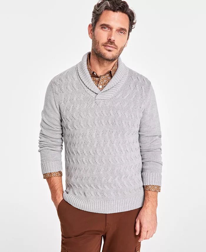Men's Chunky Shawl Collar Sweater - thumbnail 6