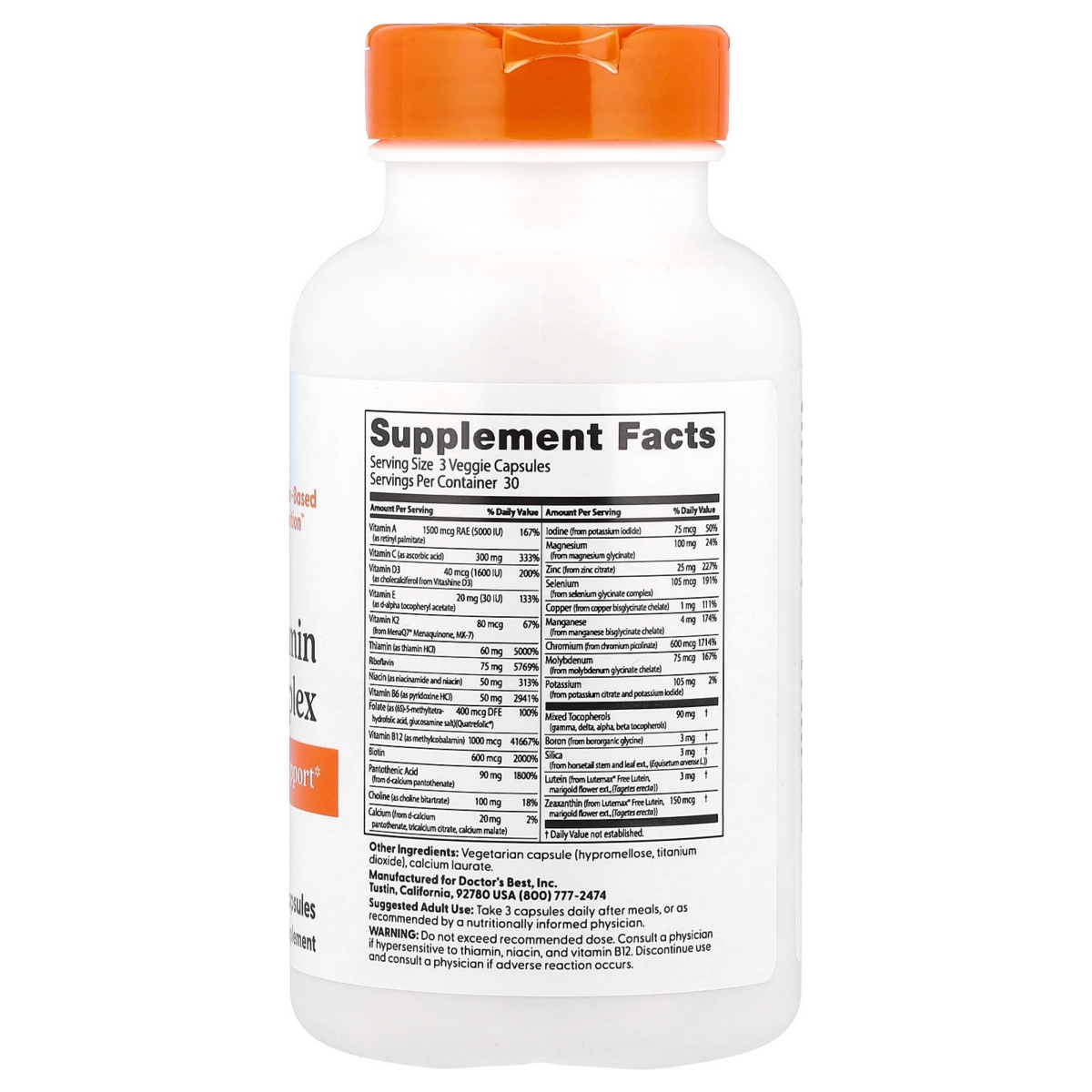 Doctor's Best Multi-Vitamin with Vitashine D3 and Quatrefolic Iron Free - Veggie - Assorted Pre-pack (See Table 9