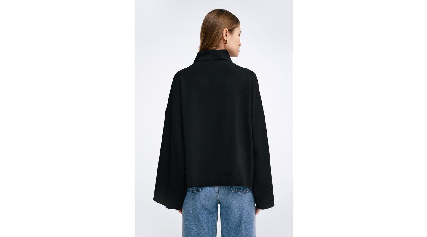Женский свитшот Marcella Amanda Oversized High-Neck Wide-Sleeve Casual, цвет: Чёрный — фото 3