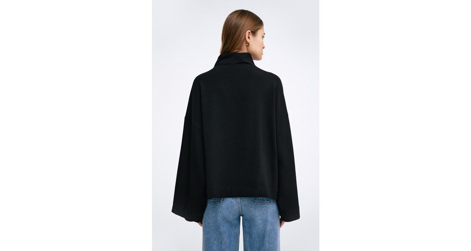 Women's Amanda Oversized High-Neck Wide-Sleeve Casual Sweatshirt