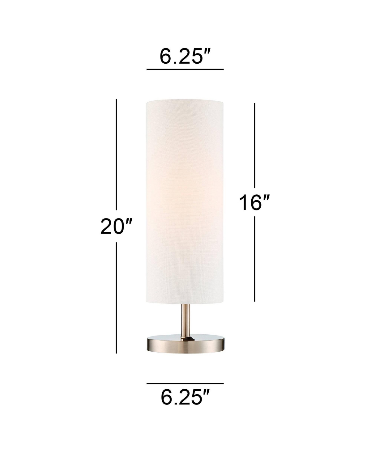 360 Lighting Heyburn Modern Accent Table Lamp with Hotel Style Usb and Ac Power Outlet in Base High Brushed Nickel Off White Cylinder Shade for Li