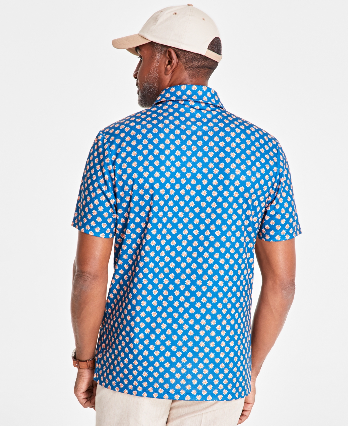 Club Room Men's Banana Leaf Tech Polo Shirt, Created for Macy's