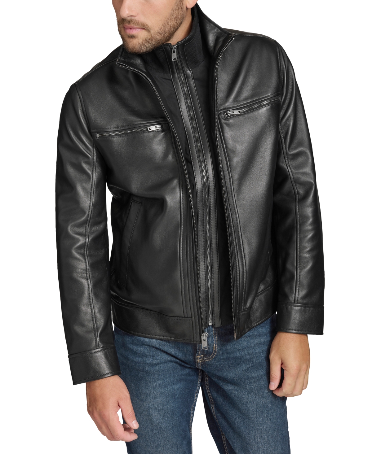 Marc New York Men's Winton Leather Jacket In Black