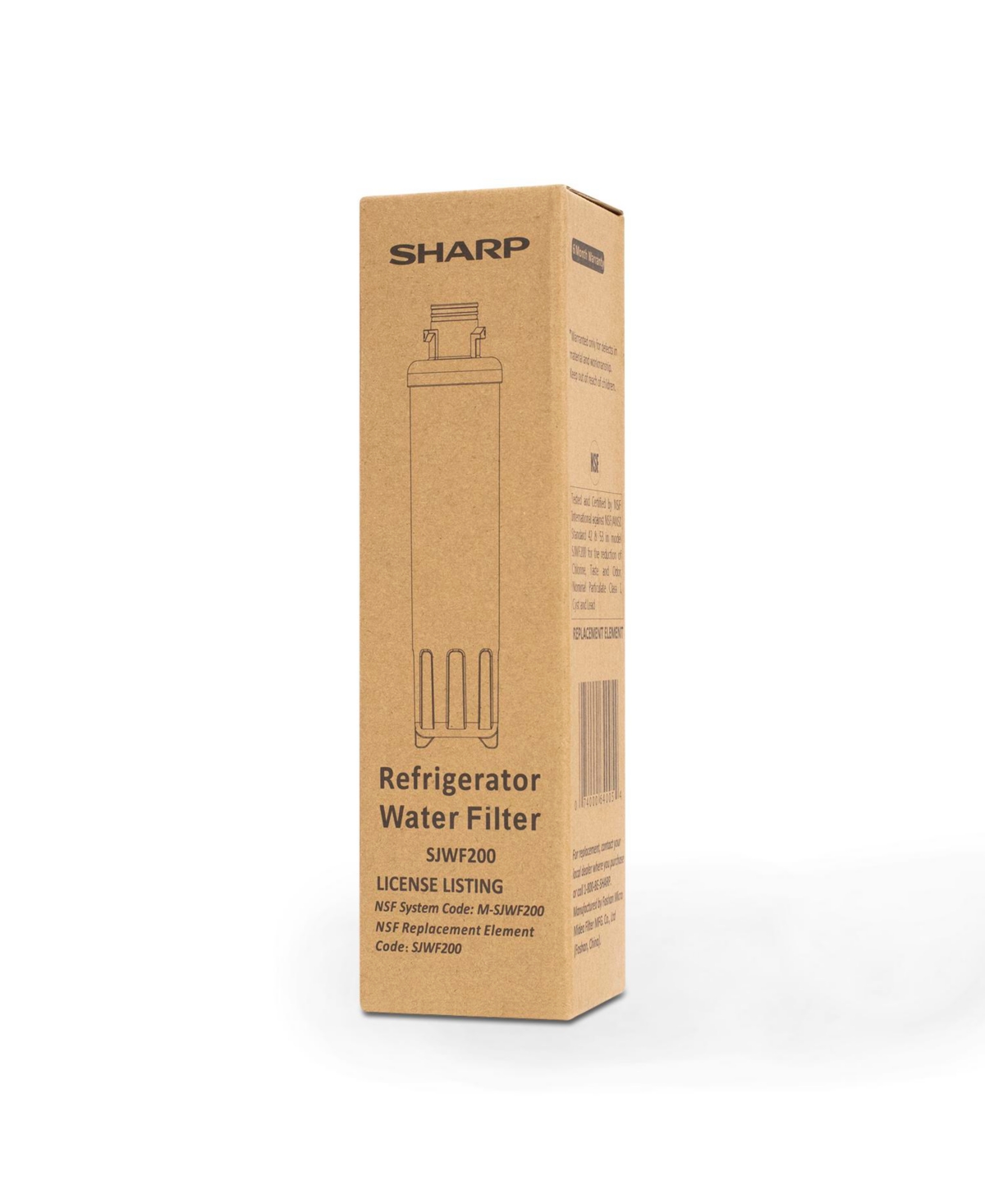 Sharp Replacement Water Filter for SJG2254FS Refrigerator (SJWF200)