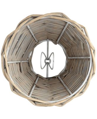 Collection Set of 6 Lamp Shades Natural Wicker Weave Small 3" Top x 6" Bottom x 5" High Candelabra Clip-On Fitting