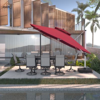 11 FT Square Double Top Patio Umbrella