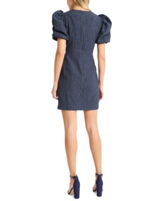 Women's Puff-Sleeve Knit Mini Dress
