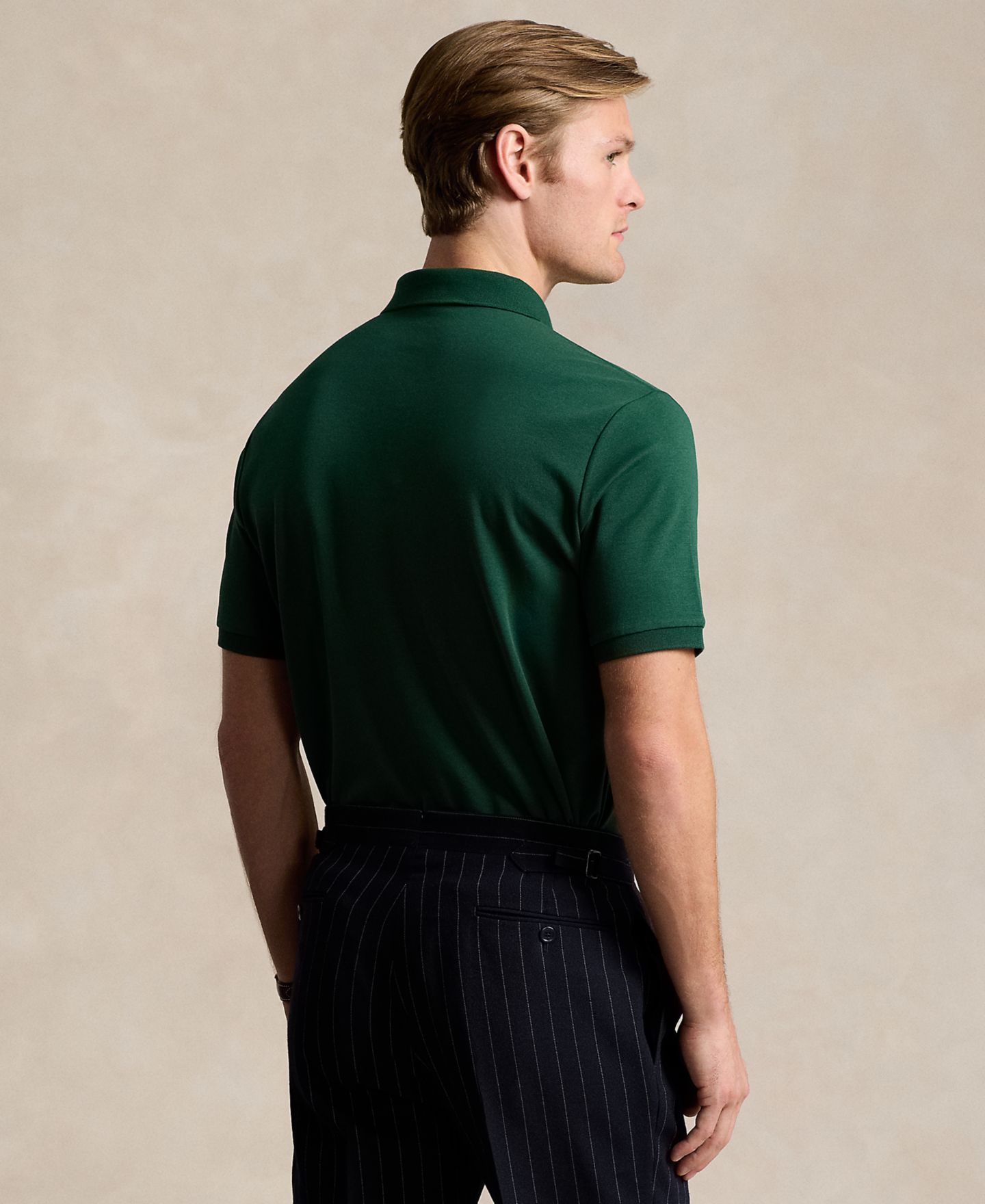 Мужское поло Polo Ralph Lauren Classic Fit из мягкого хлопка, цвет: Земляной синий — фото 3