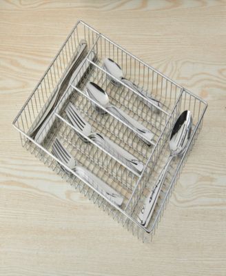 Rhoda Mirror 42 Piece Flatware Set with Wire Caddy, Service for 8 