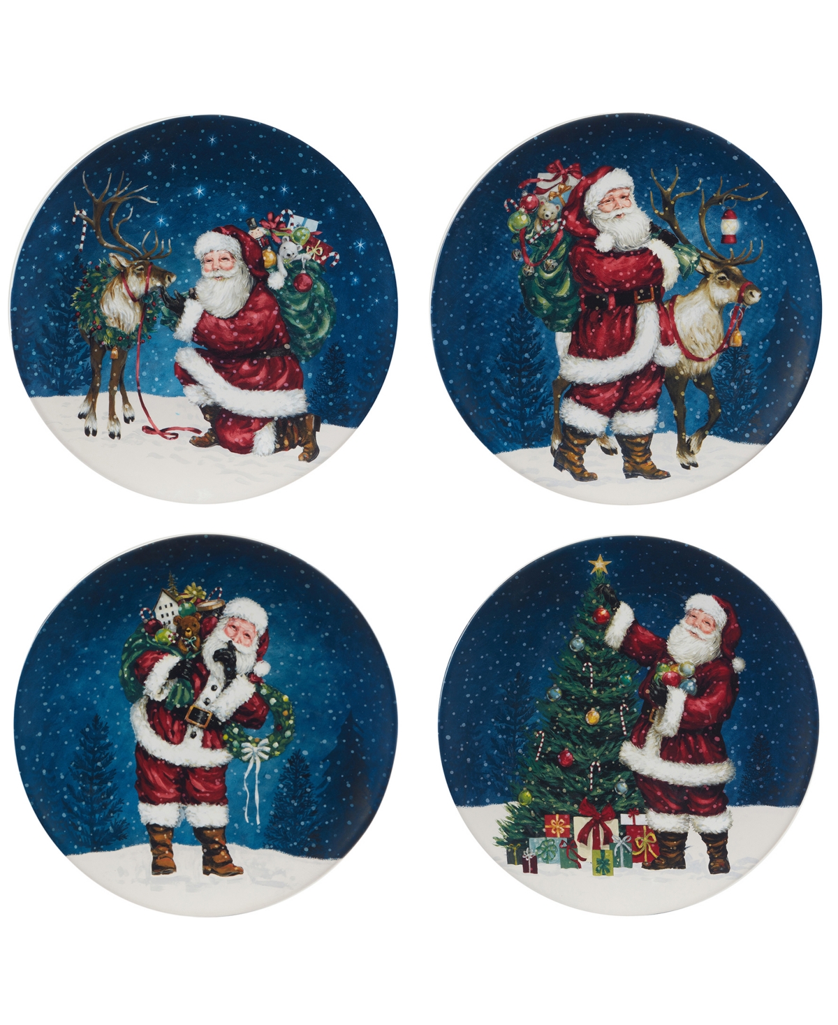 Santa's Secret Dinner Plates, Set of 4 - Multi