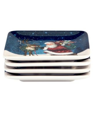 Santa's Secret Canape Plates, Set of 4