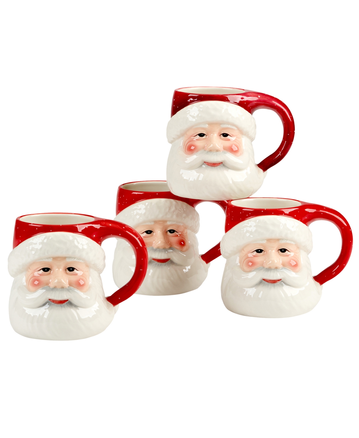 Santa's Secret 3D Mugs, Set of 4 - Multi
