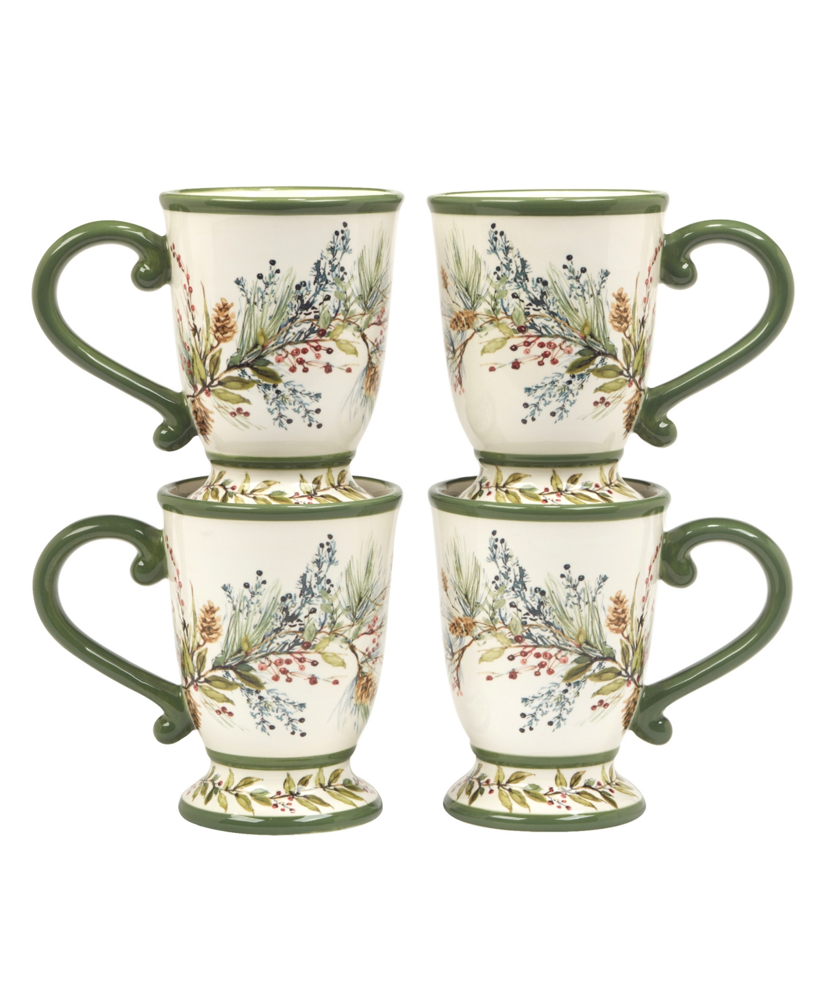 Winters Forest Mugs, Set of 4 - Multi