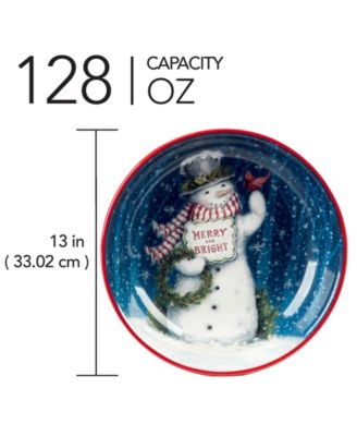 Snowman Greetings Serving Bowl