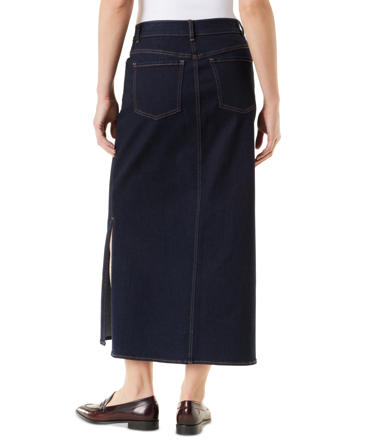 Gloria Vanderbilt Petite Denim Side-Slit Maxi Skirt