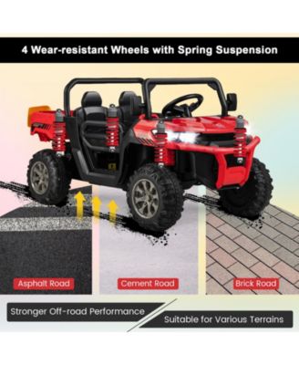 2-Seater Kids Ride On Dump Truck with Dump Bed and Shovel