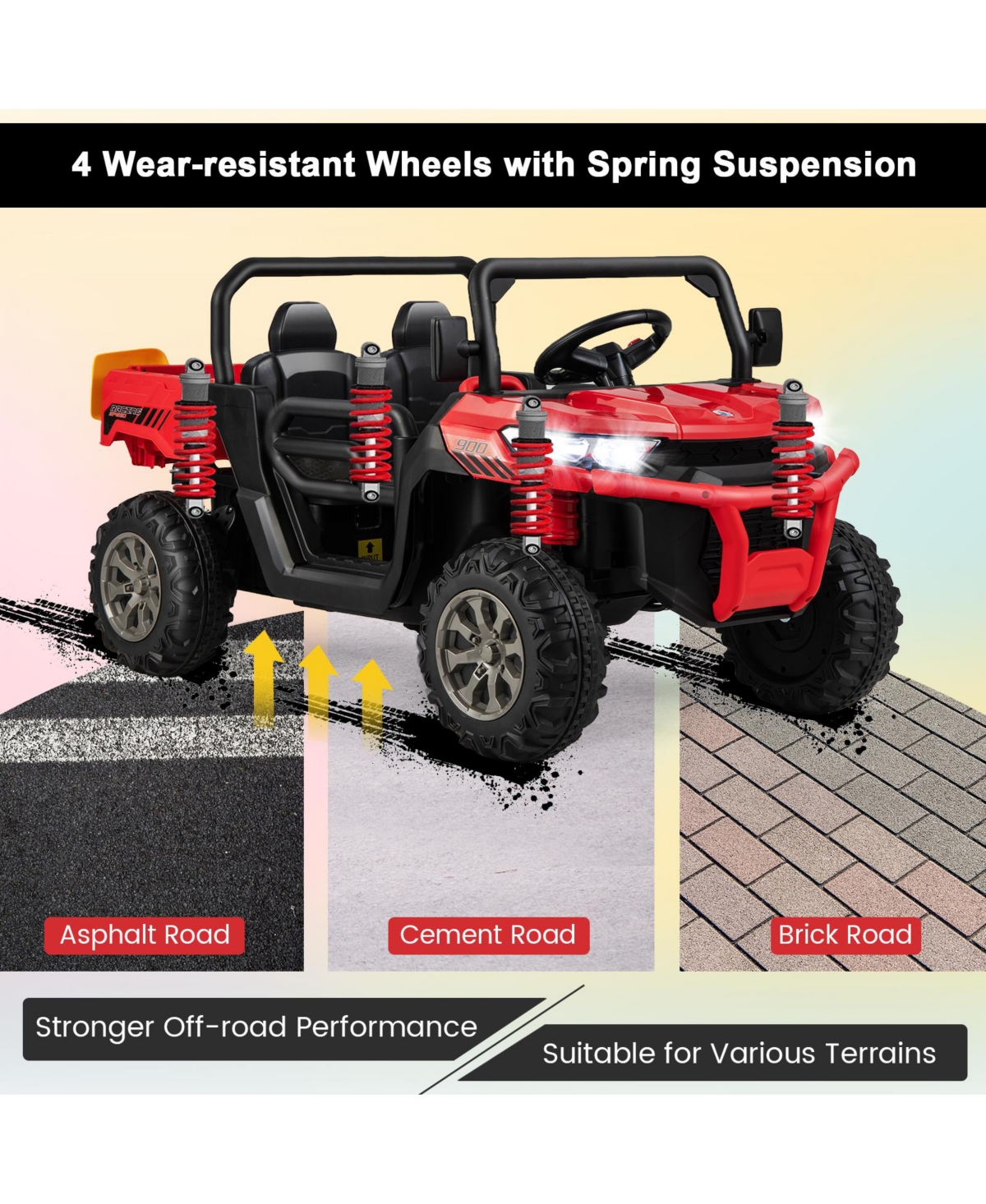 Sugift 2-Seater Kids Ride On Dump Truck with Dump Bed and Shovel