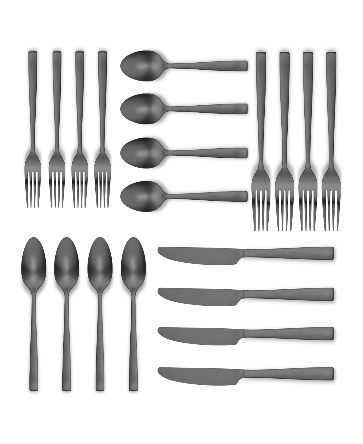 Ornative Lola Service For 4 20 Piece Flatware Set In Black