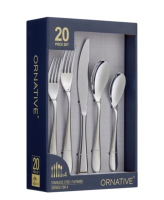 Percival Mirror 20 Piece Flatware Set, Service for 4 