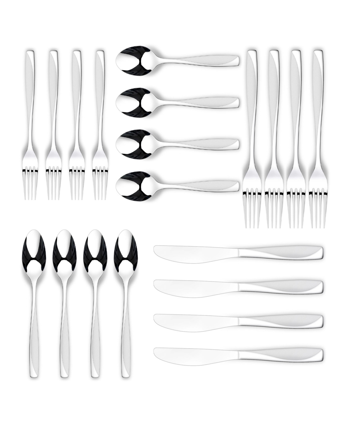 Ornative Cian Sand Service For 4 20 Piece Flatware Set In Silver