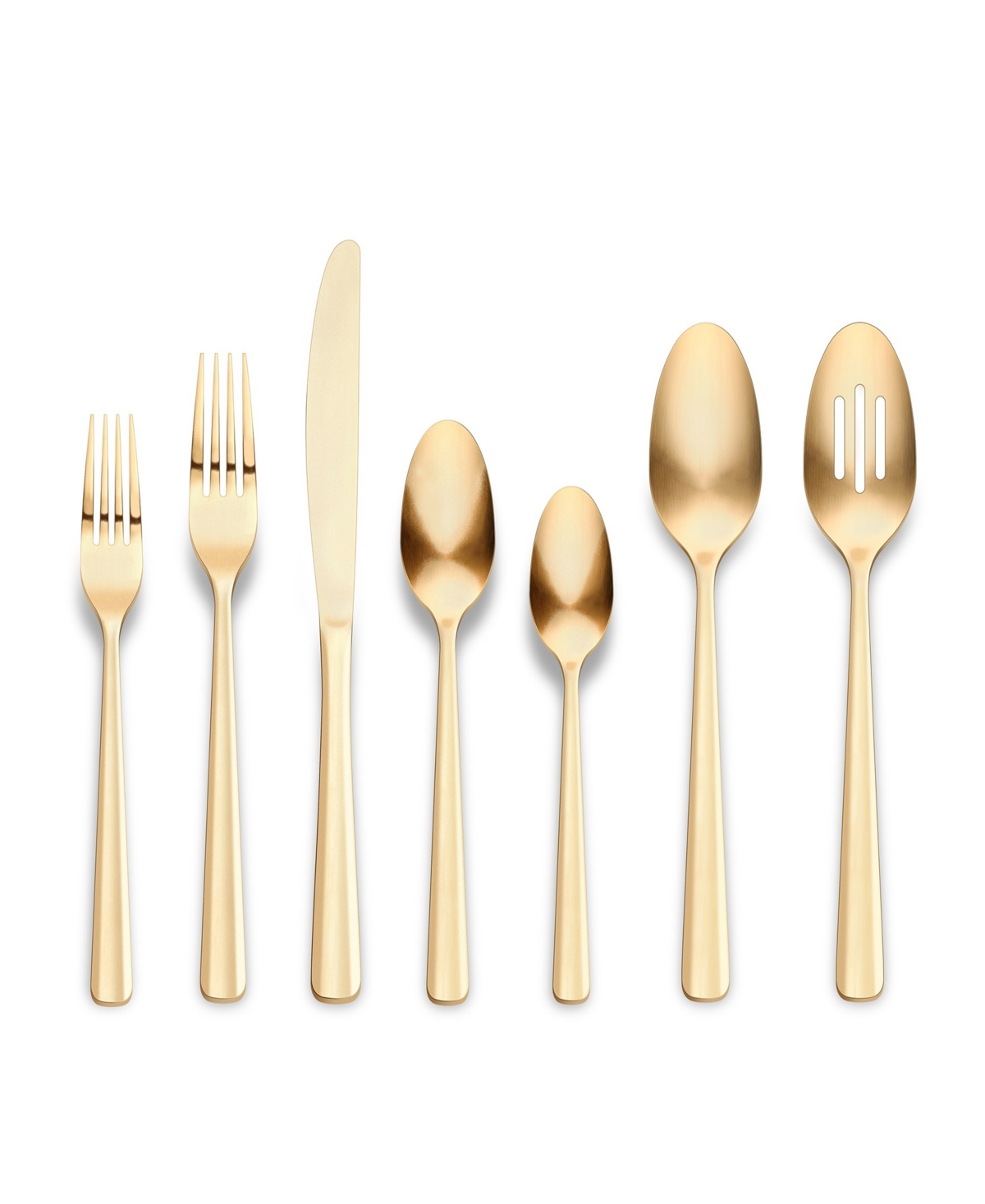 Ornative Alicja Service For 8 42 Piece Flatware Set With Wire Caddy In Gold