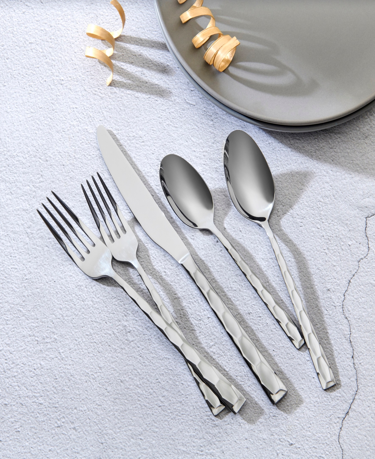 Ornative Rooney Mirror Service For 4 20 Piece Flatware Set In Silver