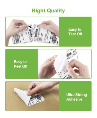 Nelko Genuine 4x6 Direct Thermal Shipping Label (Pack of 500 Fan-Fold Labels) 4x6 Thermal Labels for PL70E Shipping Label Printer, Perforated and Strong Adhesive, Commercial Grade