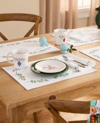Holly Sprig Holiday Placemats, Set of 4