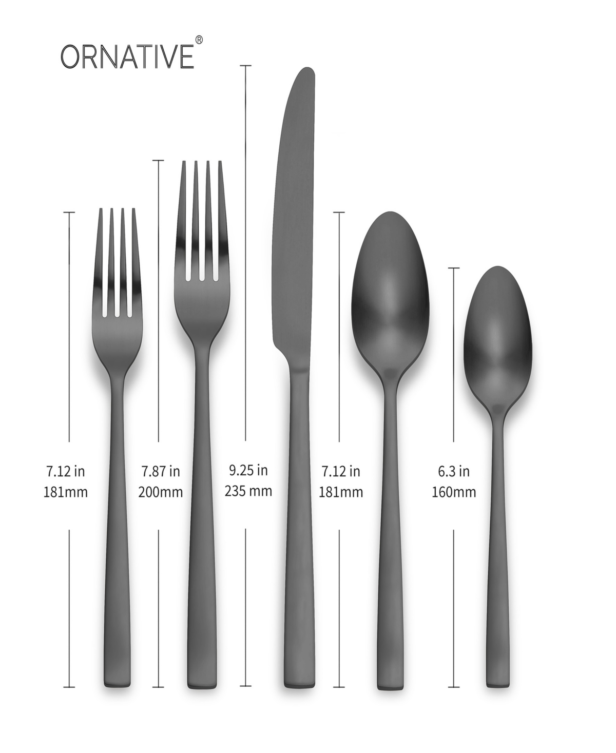 Ornative Lola Service For 4 20 Piece Flatware Set In Black