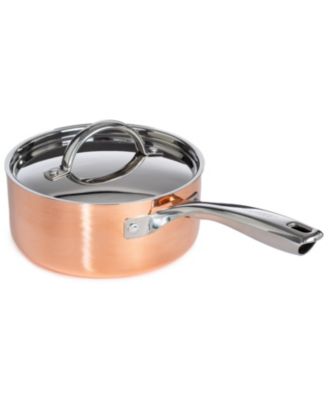 Vintage Tri-Ply Copper 7" Saucepan 2qt. with Lid, Polished